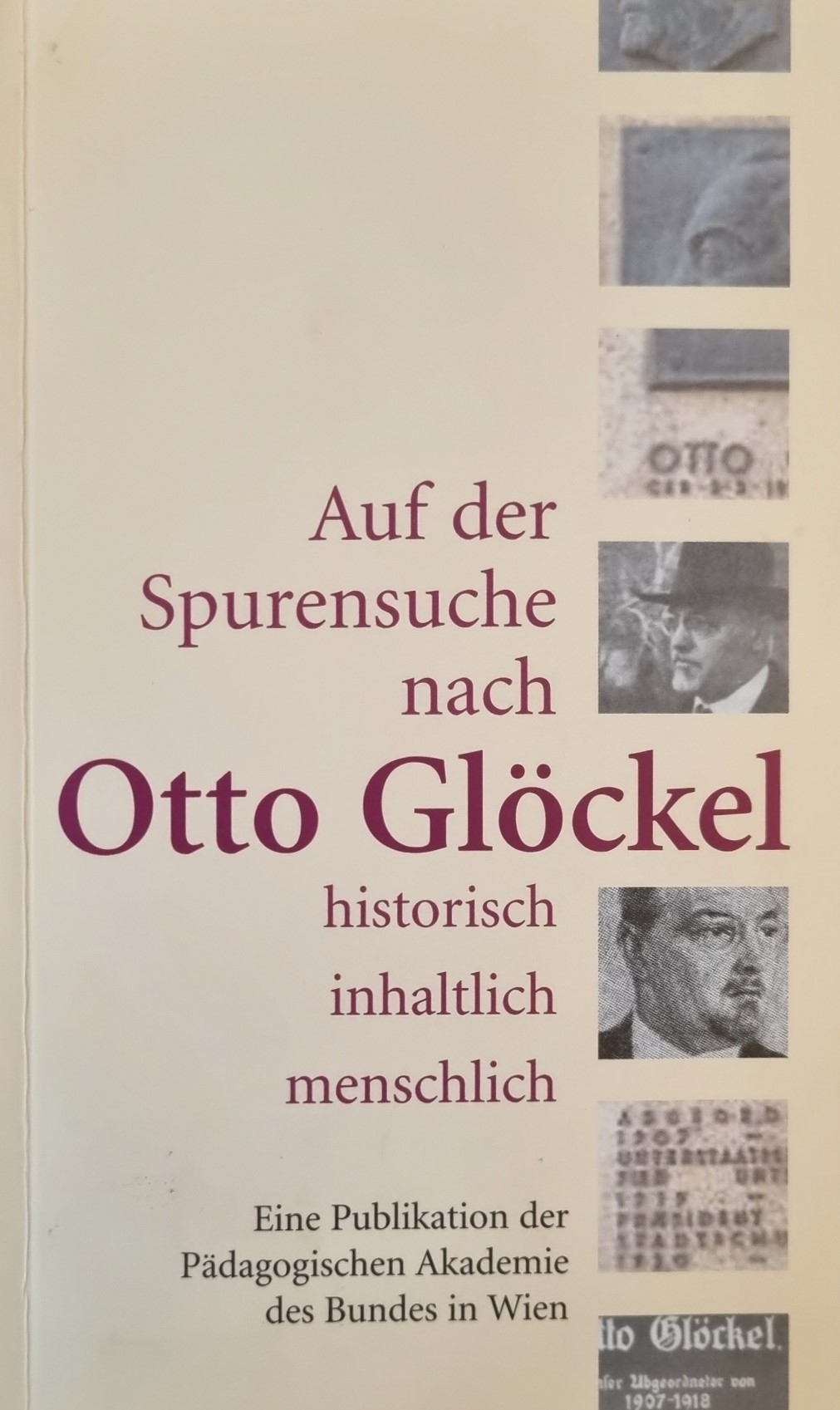 Urbanek, Auf der Spurensuche nach Otto Glöckel, Cover.jpg