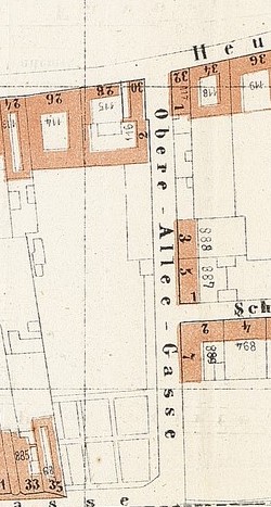 Planausschnitt 1862, Obere Alleegasse