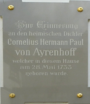 Gedenktafel für Cornelius Hermann Paul von Ayrenhoff
