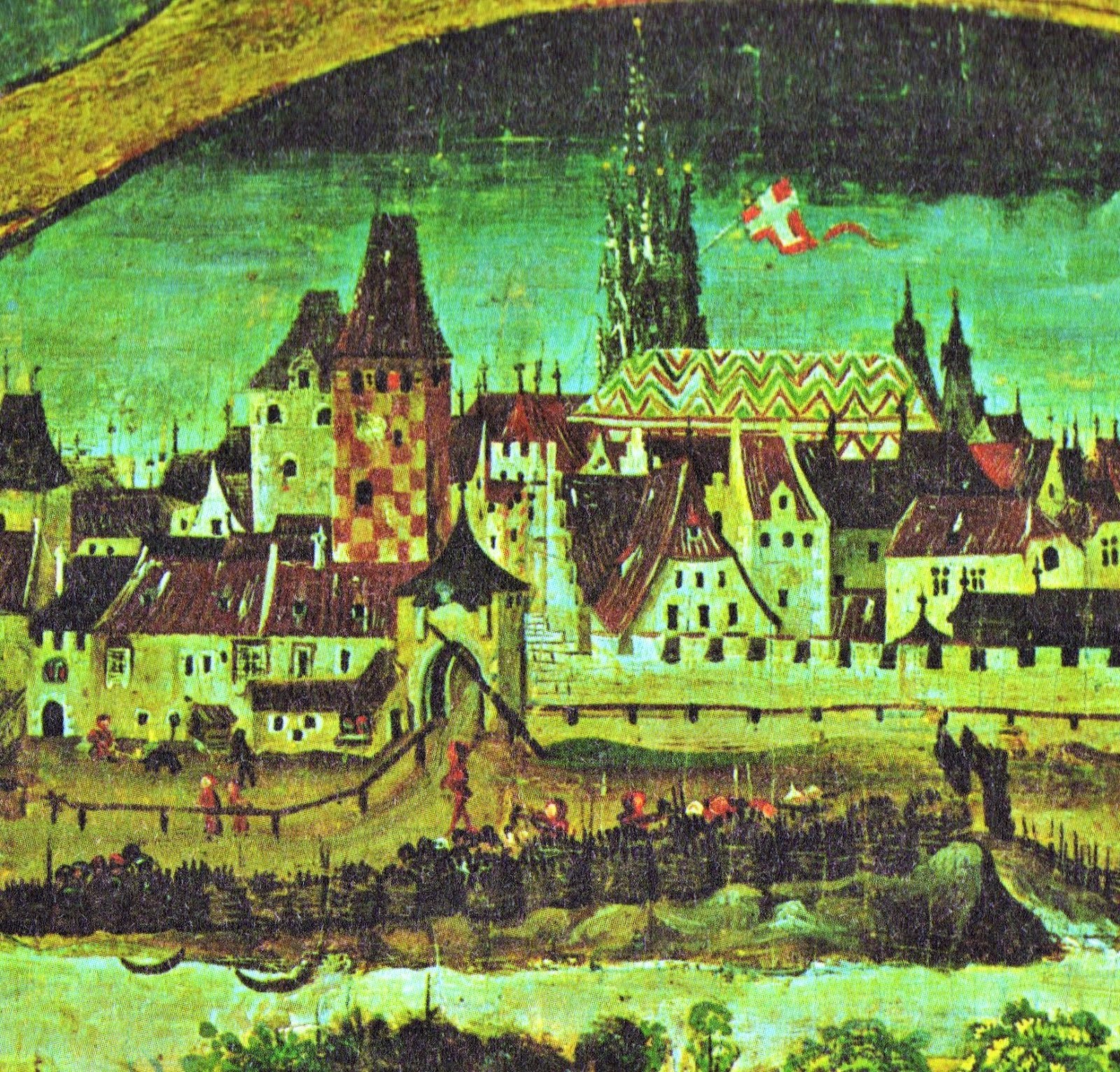 Das Rotenturmtor aus Sicht des Jahres 1490