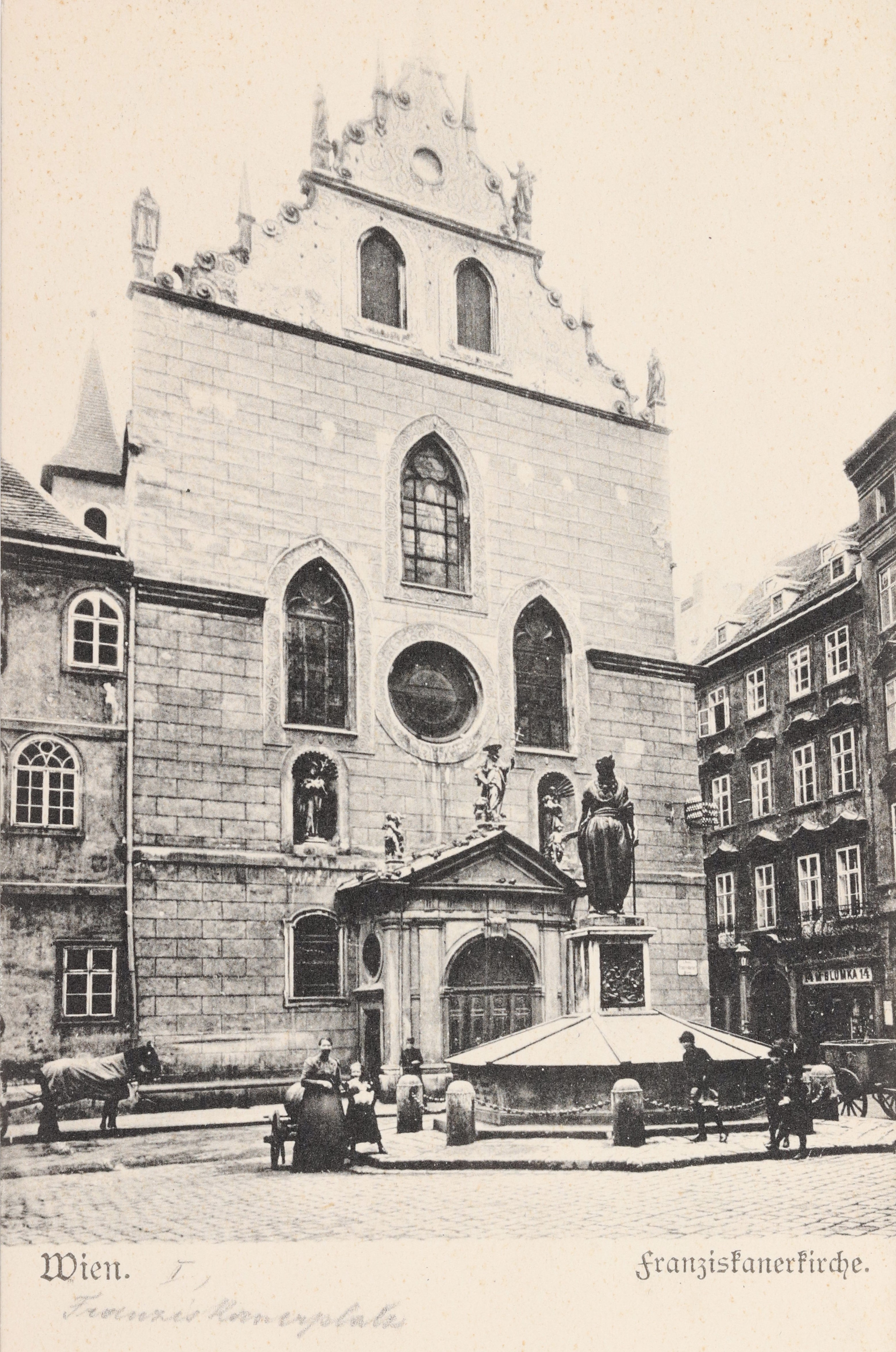 1902<ref>Brüder Kohn KG (B. K. W. I.) (Hersteller), Wien. Franziskanerkirche., 1902–1904, Wien Museum Inv.-Nr. 182836, CC0 (https://sammlung.wienmuseum.at/objekt/354143/)<ref>