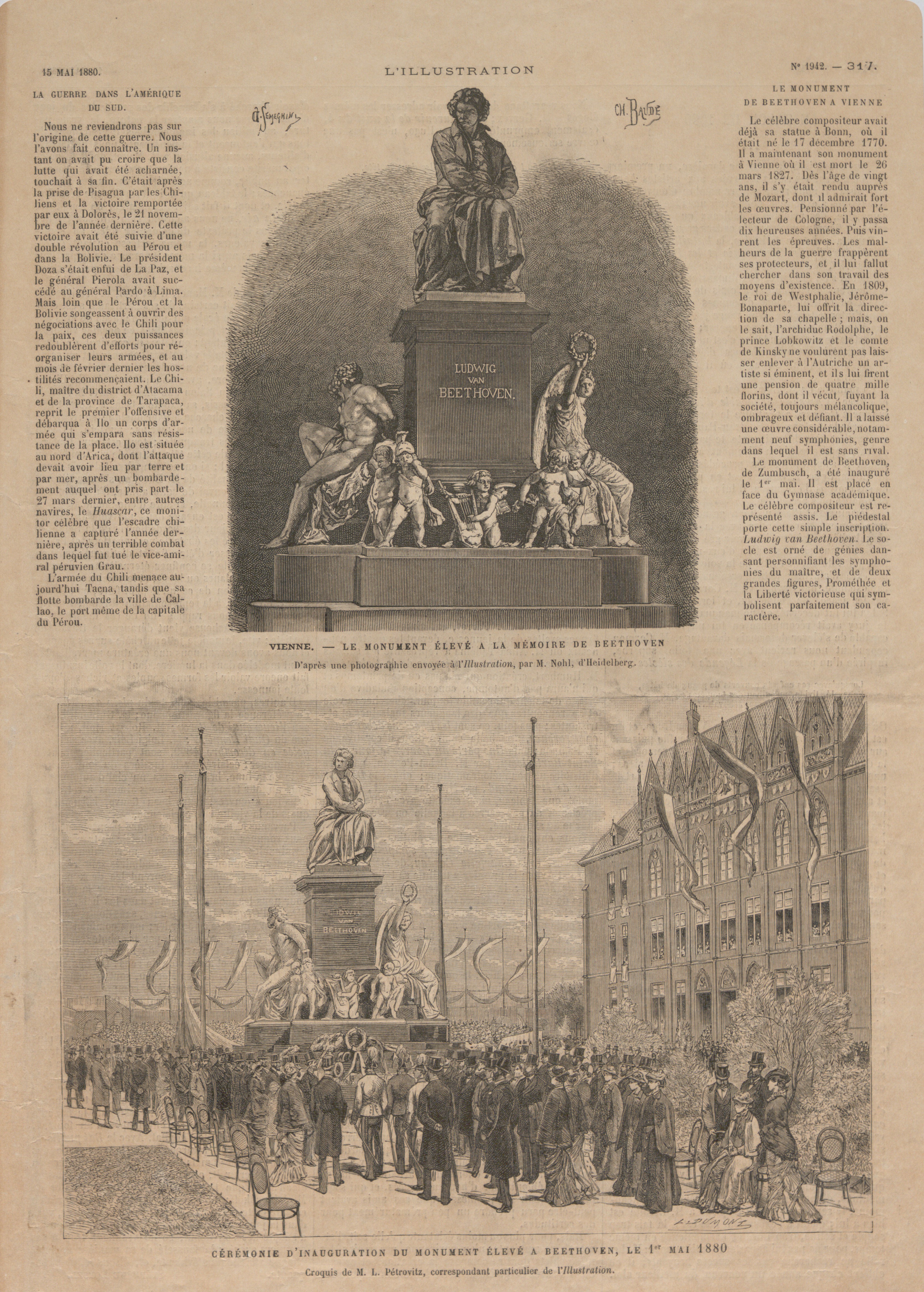 Zeitungsausschnitt zur Aufstellung, 1880[7]