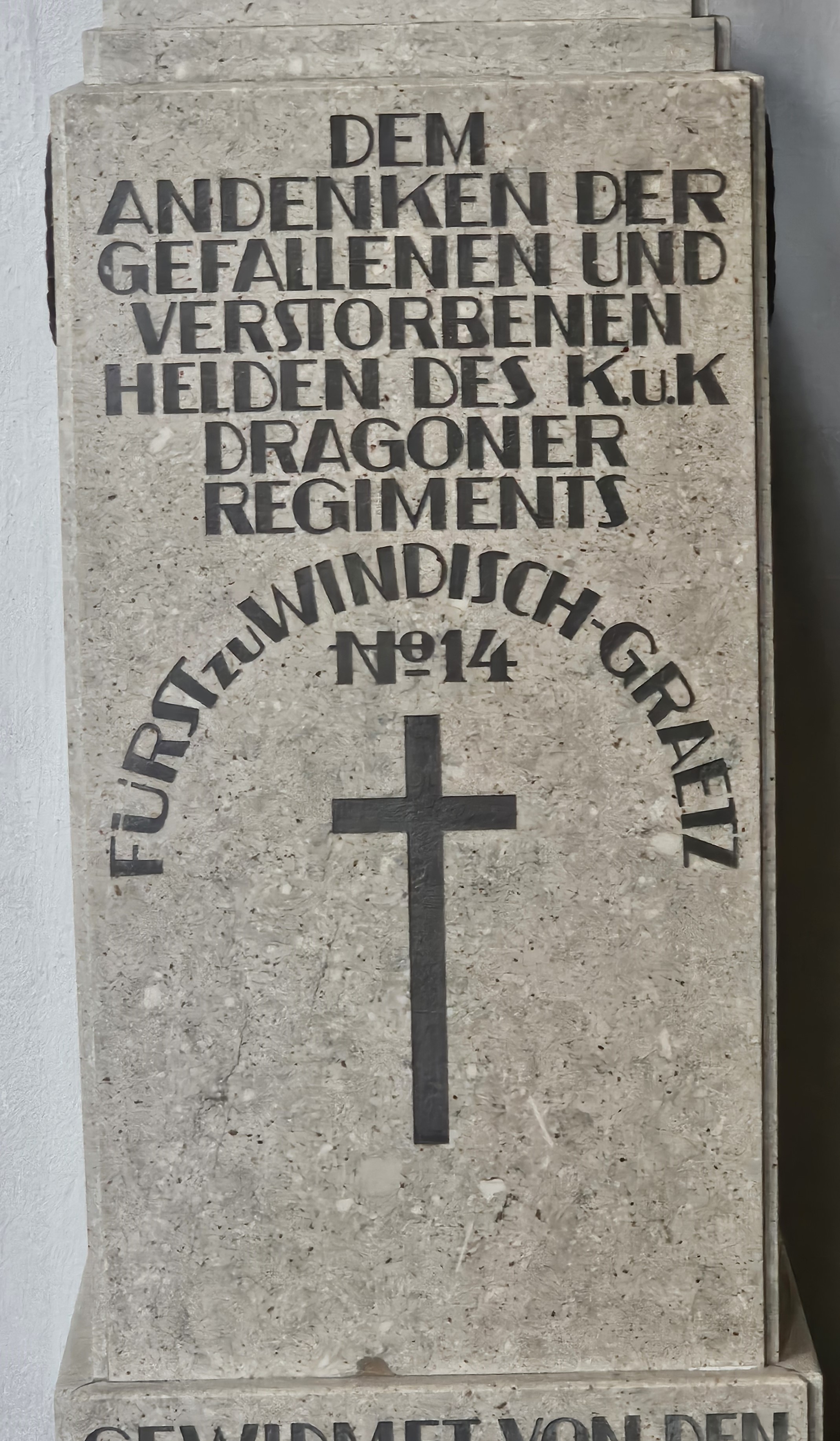 Inschrift des Dragoner-Denkmals