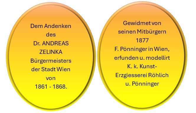 Inschriften auf Vorder- und Rückseite