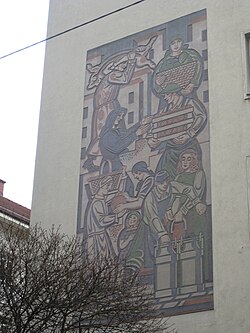 1030 Keilgasse 1-5 - Sgraffitowandbild Versorgung der Stadt von Bartholomäus Stefferl 1953 IMG 2259.jpg