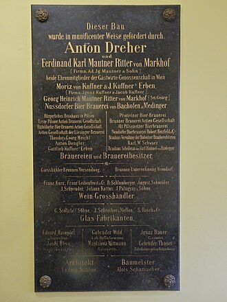 Gedenktafel für die Unterstützer der Gastgewerbefachschule