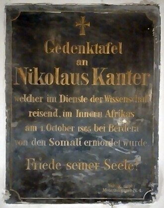 Gedenktafel für Nikolaus Kanter
