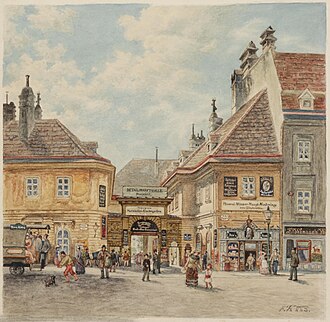 Eingang zum Mariahilfer Gymnasium, Sicht 1882