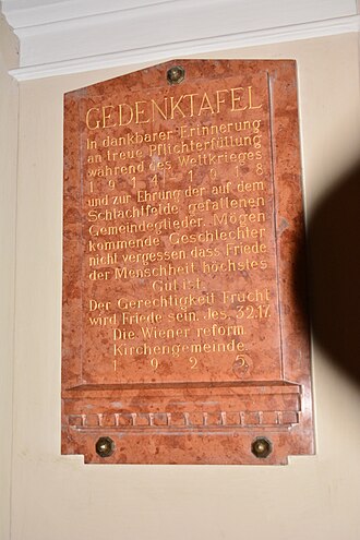 Gedenktafel Opfer des 1. WK