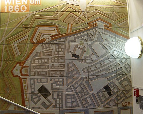 Mosaik am Eingang des Gymnasiums, Detail