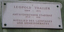 GuentherZ 2010-02-22 5456 Baumgasse Gedenktafel Leopold Thaller.jpg