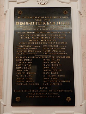 Gedenktafel Zentralsparkasse