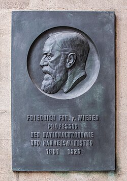 Friedrich von Wieser (Nr. 12) Basrelief in the Arkadenhof, University of Vienna-1331.jpg
